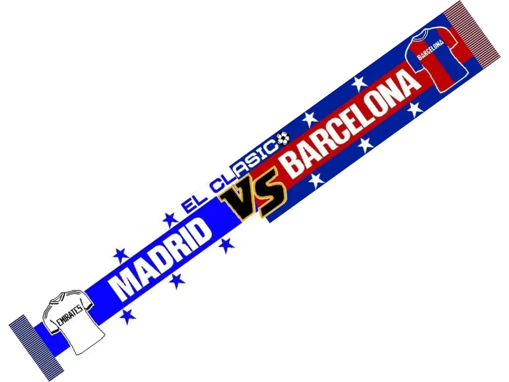Bufanda personalizada del clásico Real Madrid contra Barça
