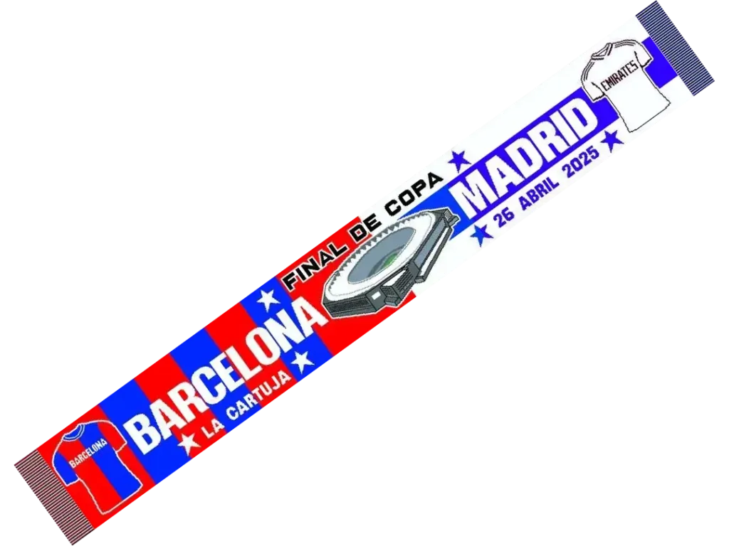 Bufanda personalizada de la final de Copa 2025 Barça contra Madrid